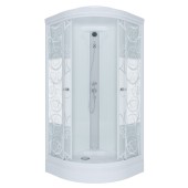 ТРИТОН Гидробокс Стандарт 90*90*215 А,низк.подд,стекло УЗОРЫ,профиль белый