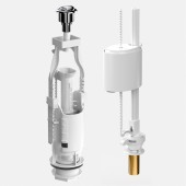 BERGES Арматура на унитаз EKO 21.1 двойная кнопка,нижний подвод,латуневый штуцер