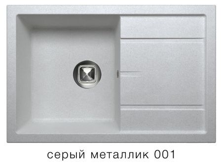 Мойка TOLERO R-112 №001 (серый металлик) 76*50 см