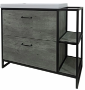 Тумба ЛОФТ 1.2 БЕТОН два ящика Plus ПРАВ 80/100 см под ум.Марко Слим 80 Тумба ЛОФТ 1.2 БЕТОН два ящика Plus ПРАВ 80/100 см под ум.Марко Слим 80