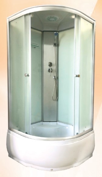 ДАНА Гидробокс 280В 90*90*215 глуб.поддон,чер.зад.стекло,тонир.перед.стекло