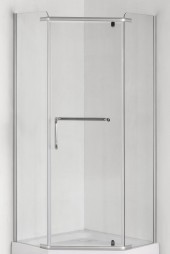 ДАНА Душ. огр. 1022/13 100*100*190,прозр.стекло 8мм, трапеция, профиль нерж.сталь (без поддона)
