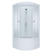 ТРИТОН Гидробокс Стандарт 90*90*216 Б,глуб.подд,стекло ПОЛОСЫ,профиль белый