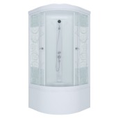 ТРИТОН Гидробокс Стандарт 90*90*216 Б,глуб.подд,стекло УЗОРЫ,профиль белый