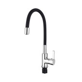 L4898-2 Смеситель для кухни черный с силиконовым изливом