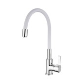 L4898-3 Смеситель для кухни белый с силиконовым изливом