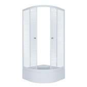 ТРИТОН Душевая кабина Стандарт 90*90*205 В,сред.подд,стекло ПОЛОСЫ,профиль белый