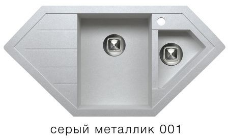 Мойка TOLERO R-114 №001 (серый металлик) 100*49,6 см