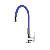 L4898-6 Смеситель для кухни синий с силиконовым изливом