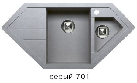 Мойка TOLERO R-114 №701 (серый) 100*49,6 см