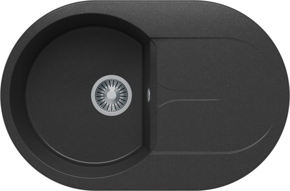 TOLERO GELCOAT Ronda-760 (Размеры мойки (ШхГхВ) : 760х500х216 мм.) мойка, цвет Черный