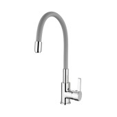 L4898-9 Смеситель для кухни серый с силиконовым изливом