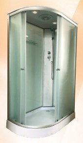 ДАНА Гидробокс 285W 120*80*215 ПРАВ мел.поддон,с борт.бел.зад.стекло,мат.перед.стекло