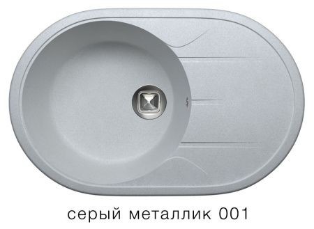 Мойка TOLERO R-116 №001 (серый металлик) 77,5*50 см