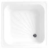 Loranto Поддон квадратный,сталь,80*80*15 см толщина 0,9мм, отверстие 5см