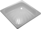 Loranto Поддон квадратный,сталь,90*90*15 см толщина 0,9мм, отверстие 5см