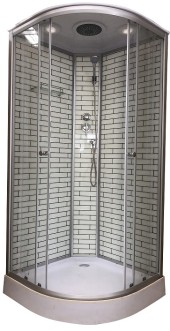 ДАНА Гидробокс 33К (БЕЛЫЕ КИРПИЧИ)100*100*215 мел.поддон,бел.зад.стекло,прозр.перед.стекло ДАНА Гидробокс 33К (БЕЛЫЕ КИРПИЧИ)100*100*215 мел.поддон,бел.зад.стекло,прозр.перед.стекло