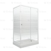 ТРИТОН Душевая кабина Фьюжн 100*80*202 А,низ.прямоуг.подд,стекло ПОЛОСЫ,профиль белый