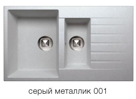 Мойка TOLERO R-118 №001 (серый металлик) 86*50 см