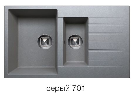 Мойка TOLERO R-118 №701 (серый) 86*50 см