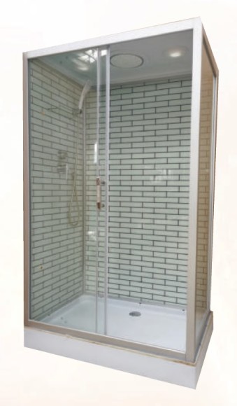 ДАНА Гидробокс 36К ПРЯМОУГОЛЬНЫЙ(БЕЛЫЕ КИРПИЧИ)120*80*215 мел.поддон,бел.зад.стекло,прозр.перед.стек