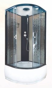 ДАНА Гидробокс 40 (ПИКСЕЛИ)90*90*215 глуб.поддон,беж.зад.стекло,тонир.перед.стекло